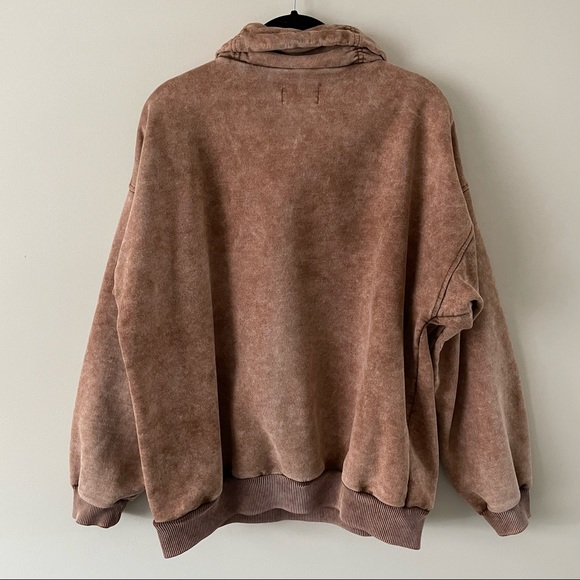 Vintage Fuzzy Stone Wash Native Art Brown Sweatshirt Womens Medium - Picture 3 of 5